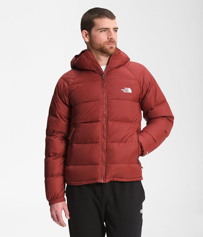 The North Face Mens Puffer Jacket Hydrenalite Down Hoodie 019LIACDZ - Dark Red